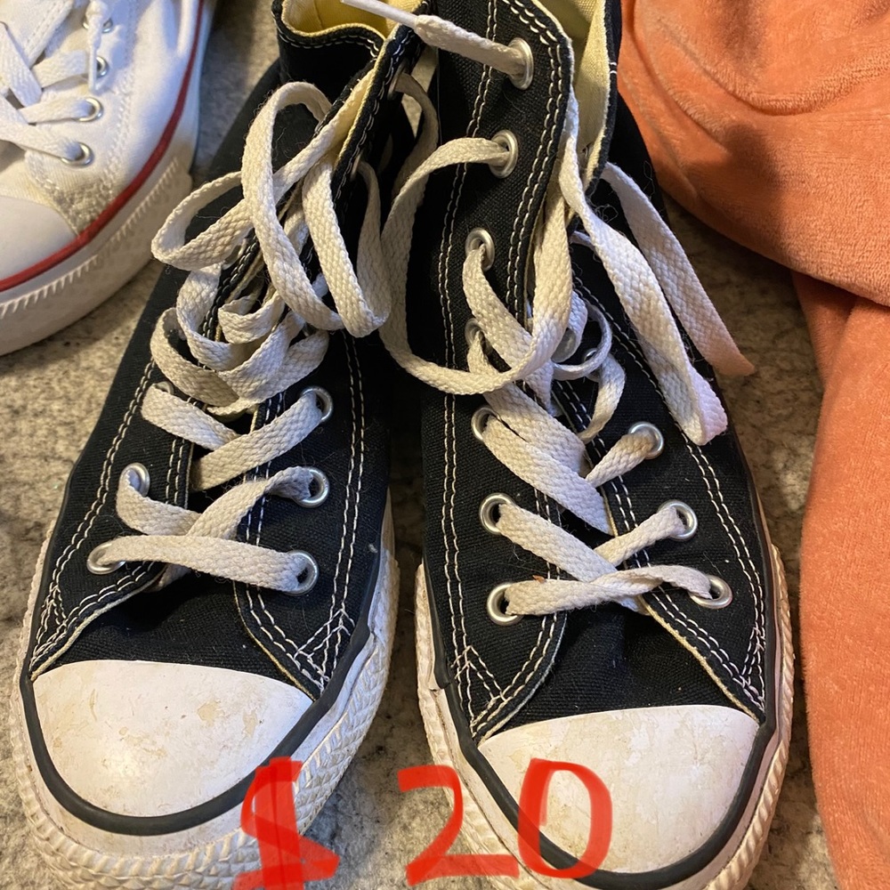 Black high top converse